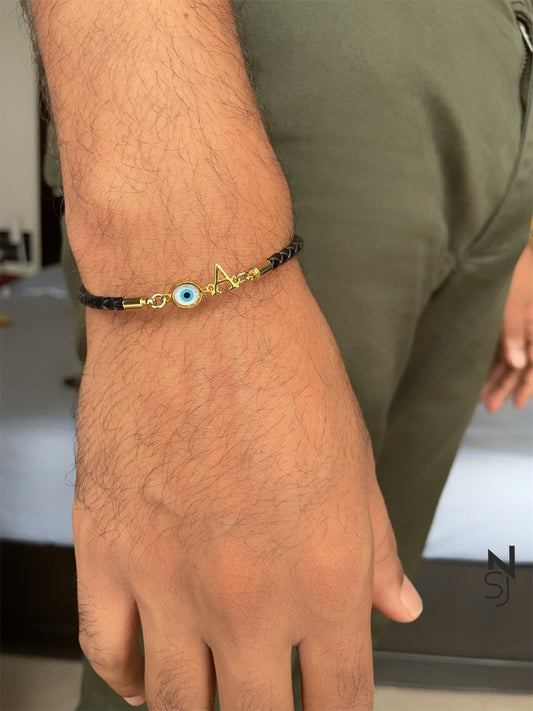 Initial & Evil Eye Bracelet