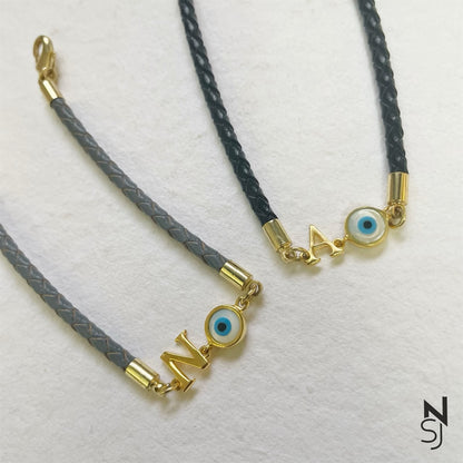 Initial & Evil Eye Bracelet
