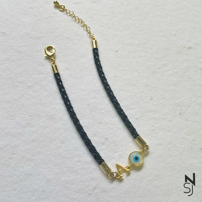 Initial & Evil Eye Bracelet
