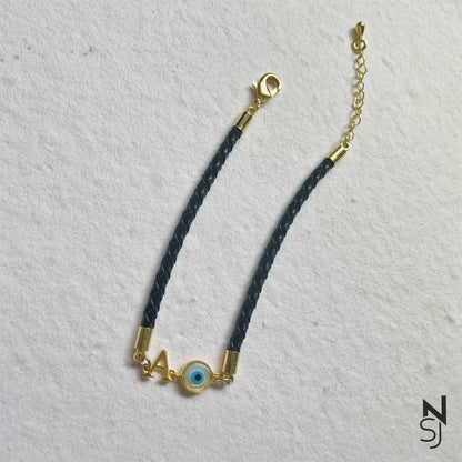 Initial & Evil Eye Bracelet