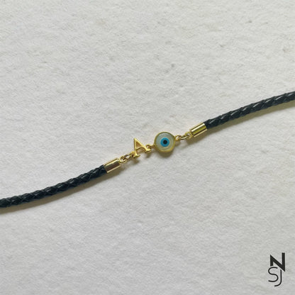 Initial & Evil Eye Bracelet