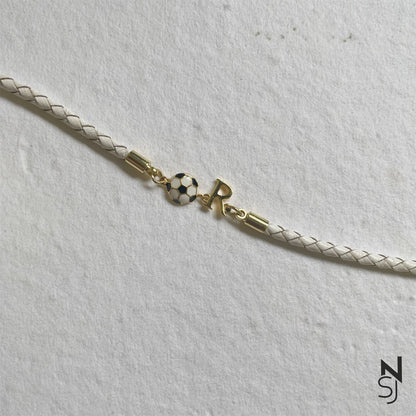 Initial & Football Bracelet