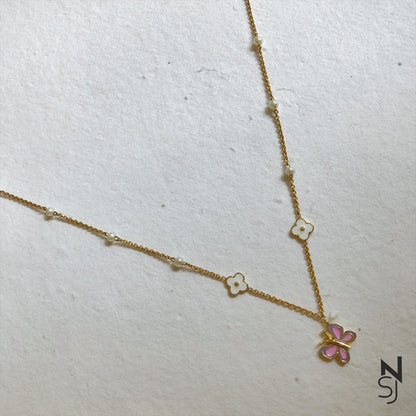 Butterfly Love Neckchain | Personalised 925 Silver Jewellery for Kids | Niashine