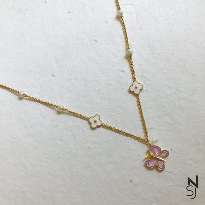 Butterfly Love Neckchain | Personalised 925 Silver Jewellery for Kids | Niashine