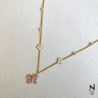 Butterfly Love Neckchain | Personalised 925 Silver Jewellery for Kids | Niashine