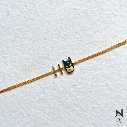 Custom Initial Batman Bracelet | Personalised 925 Silver Jewellery for Kids | Niashine