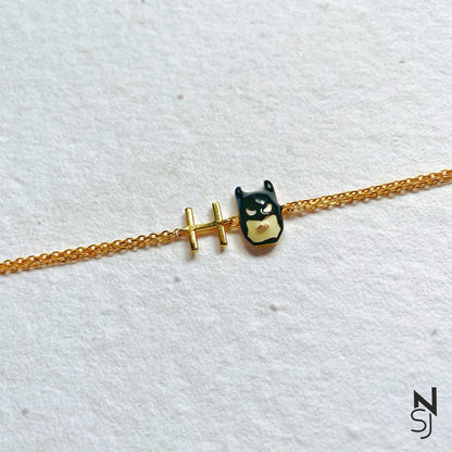 Custom Initial Batman Bracelet | Personalised 925 Silver Jewellery for Kids | Niashine