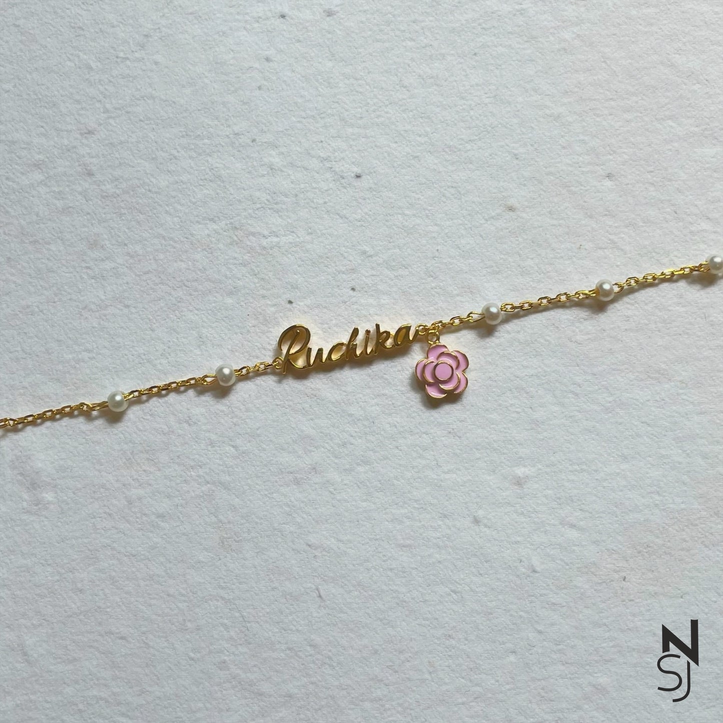 Custom Name Flower Bracelet