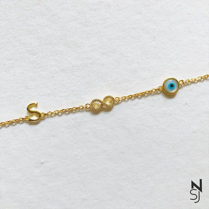 Infinity Love Initial Bracelet | Personalised 925 Silver Jewellery for Kids | Niashine