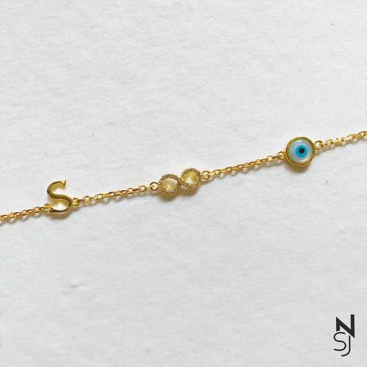 Infinity Love Initial Bracelet