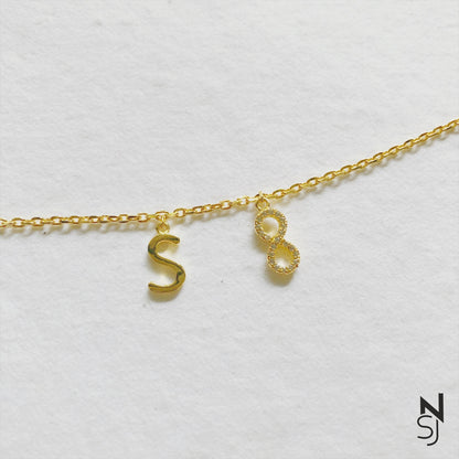 Custom Initial Infinity Bracelet