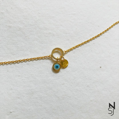 Custom Initial Evil Eye Bracelet | Personalised 925 Silver Jewellery for Kids | Niashine