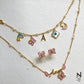 Angel Wing Neckchain, Charm Bracelet & Studs Set