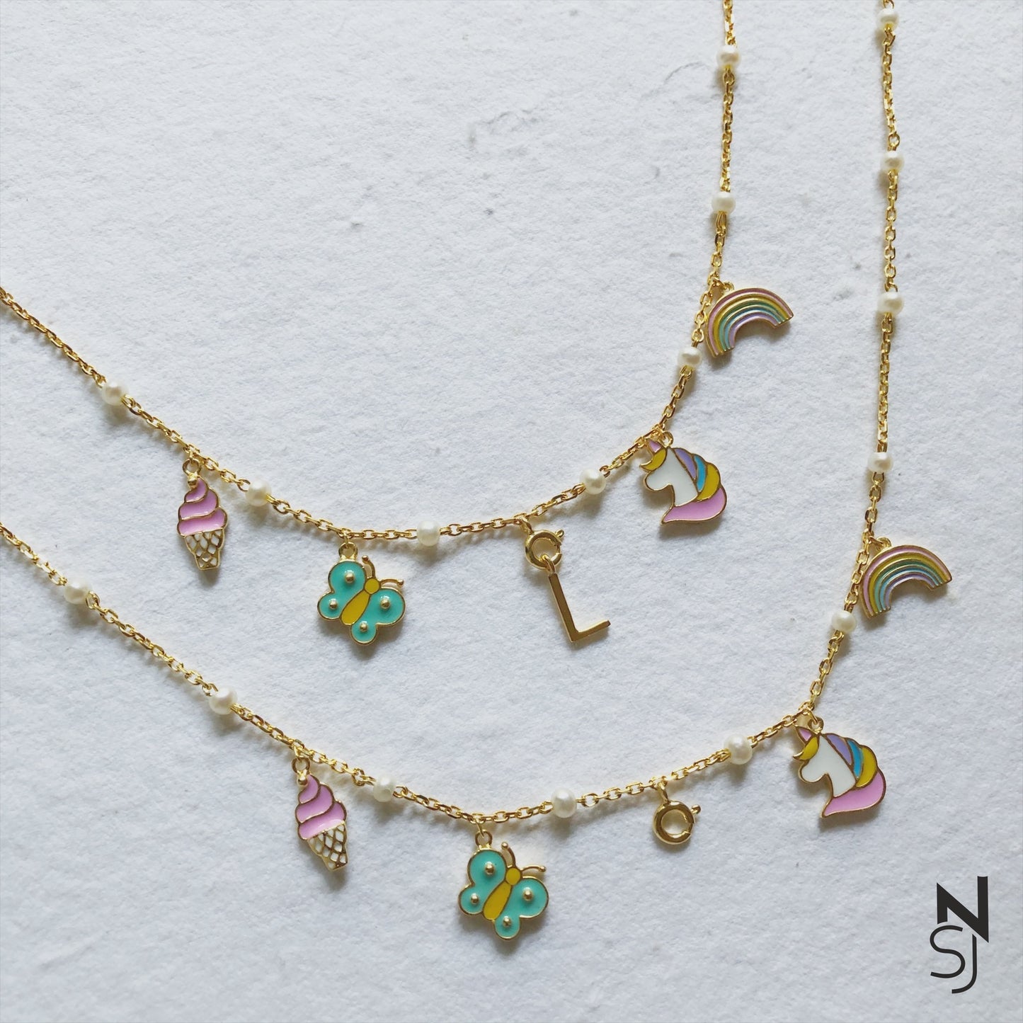 Changeable Custom Initial Charm Neckchain