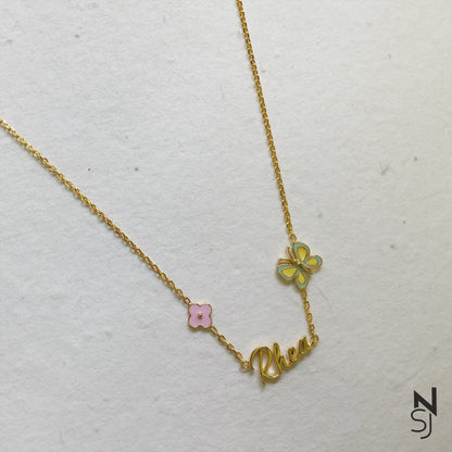 Butterfly Love Custom Name Neckchain | Personalised 925 Silver Jewellery for Kids | Niashine