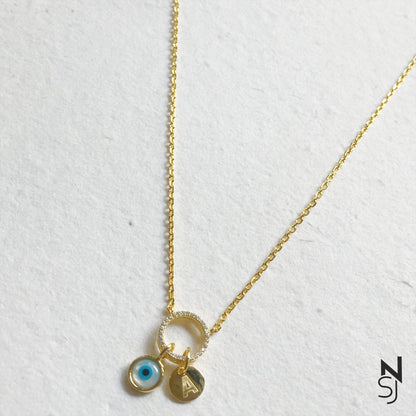 Custom Initial Evil Eye Neckchain