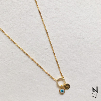 Custom Initial Evil Eye Neckchain