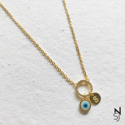 Custom Initial Evil Eye Neckchain