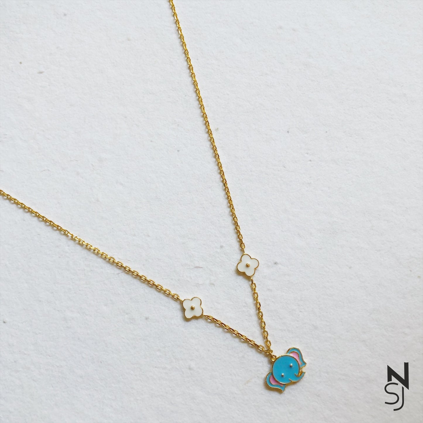 Elephant & Flower Neckchain