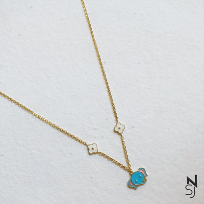 Elephant & Flower Neckchain | Personalised 925 Silver Jewellery for Kids | Niashine