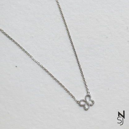 Studded Butterfly Neckchain | Personalised 925 Silver Jewellery for Kids | Niashine