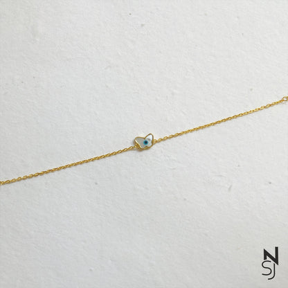 Butterfly Evil Eye Bracelet | Personalised 925 Silver Jewellery for Kids | Niashine