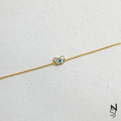 Butterfly Evil Eye Bracelet | Personalised 925 Silver Jewellery for Kids | Niashine