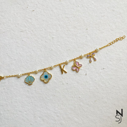 My favourite things Charm Bracelet | Personalised 925 Silver Jewellery for Kids | Niashine