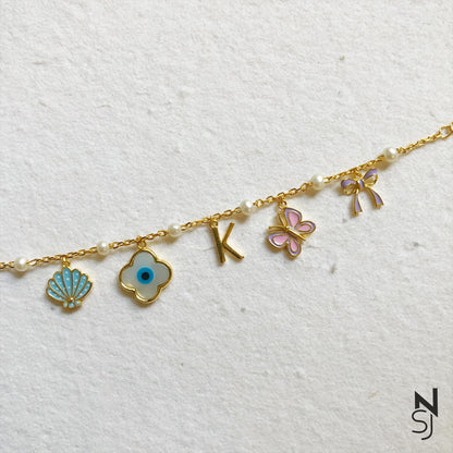 My favourite things Charm Bracelet | Personalised 925 Silver Jewellery for Kids | Niashine