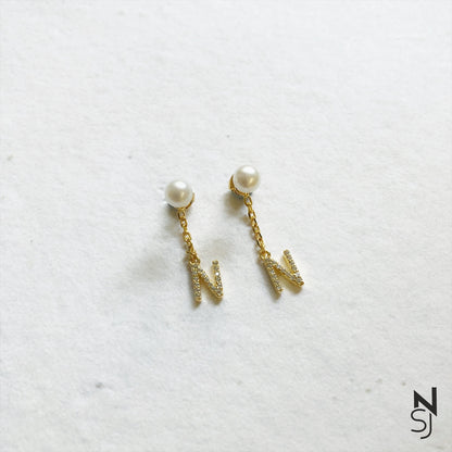 Initial Dangling Studs | Personalised 925 Silver Jewellery for Kids | Niashine