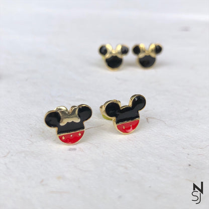 Mickey & Minnie Studs | Personalised 925 Silver Jewellery for Kids | Niashine
