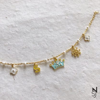 Elsa Love Charm bracelet | Personalised 925 Silver Jewellery for Kids | Niashine