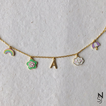 Rain or Shine Charm Bracelet | Personalised 925 Silver Jewellery for Kids | Niashine