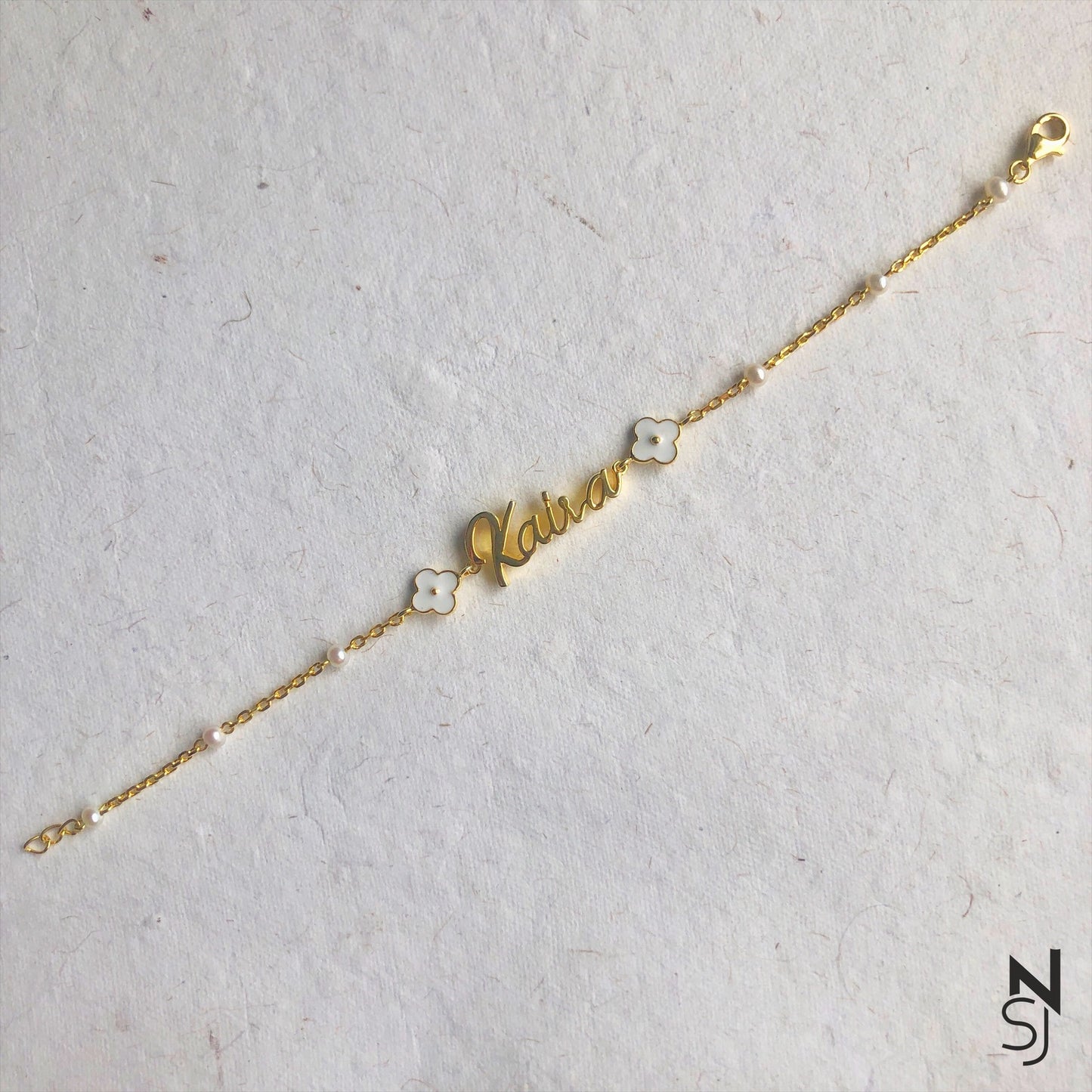 Custom Name Flower Bracelet