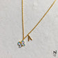 Butterfly with Custom Initial Neckchain