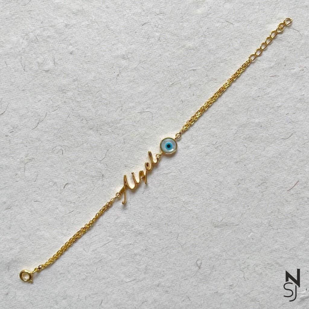 Custom Name Evil Eye Bracelet