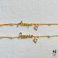 Custom Name with Dangling Diamond Bracelet