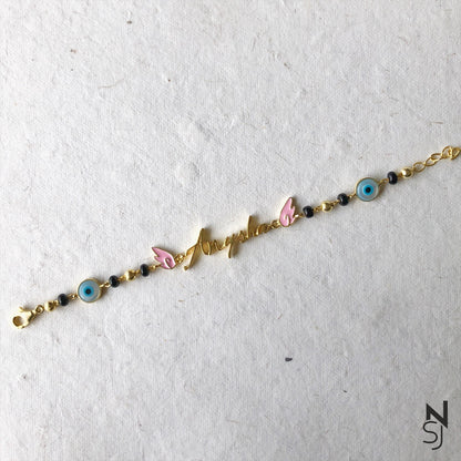 Angel Wing Evil Eye Custom Name Nazariya