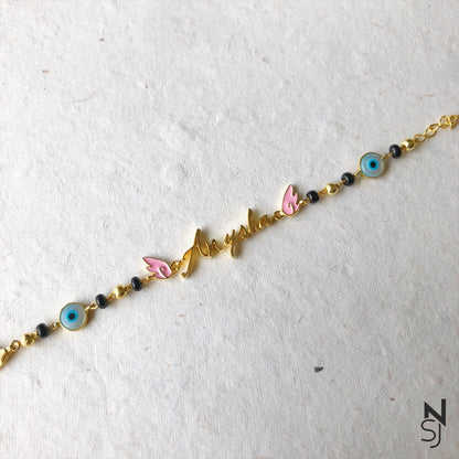 Angel Wing Evil Eye Custom Name Nazariya