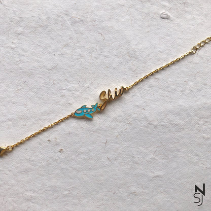 Custom name with Aeroplane Bracelet | Personalised 925 Silver Jewellery for Kids | Niashine