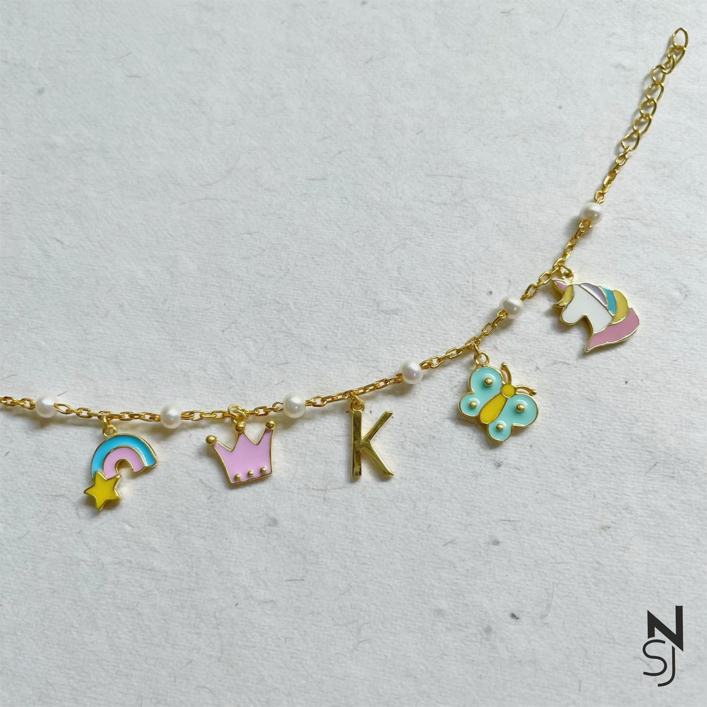 Custom Initial Charm Bracelet