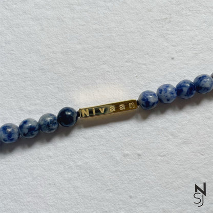 Custom Name Beaded Bracelet | Personalised 925 Silver Jewellery for Kids | Niashine
