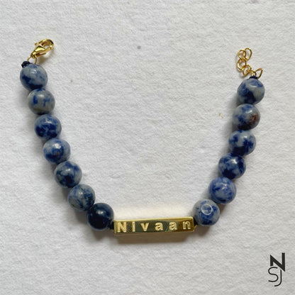 Custom Name Beaded Bracelet | Personalised 925 Silver Jewellery for Kids | Niashine