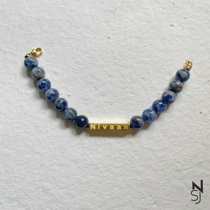 Custom Name Beaded Bracelet | Personalised 925 Silver Jewellery for Kids | Niashine