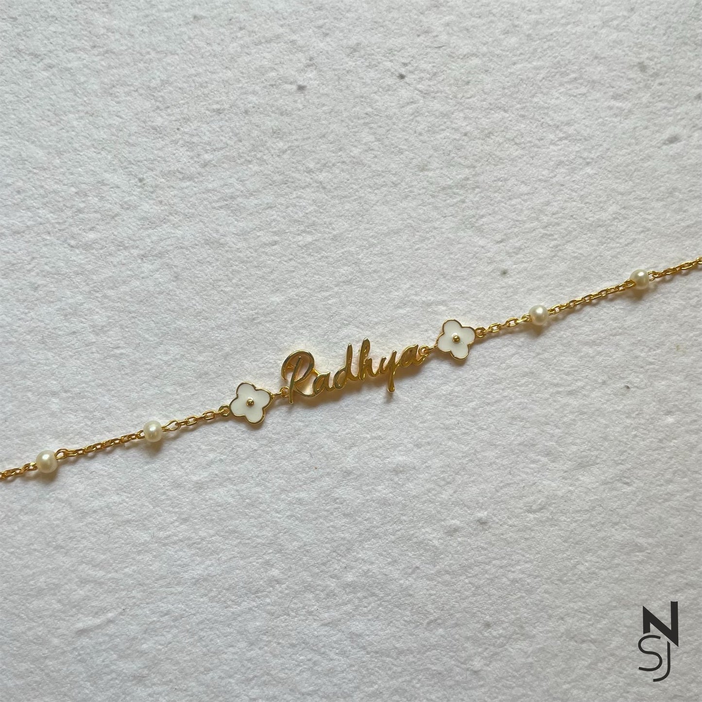 Custom Name Flower Bracelet