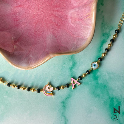 Unicorn, Evil Eye and Custom Initial Nazariya