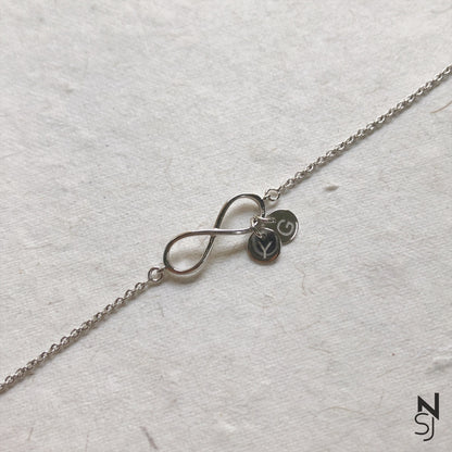 Infinity Bracelet with initials Bracelet | Personalised 925 Silver Jewellery for Kids | Niashine
