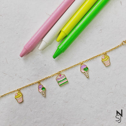 Too Sweet Charm Bracelet | Personalised 925 Silver Jewellery for Kids | Niashine