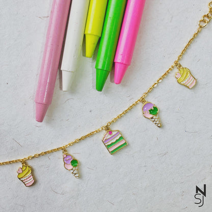 Too Sweet Charm Bracelet | Personalised 925 Silver Jewellery for Kids | Niashine