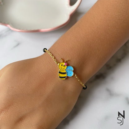 Buzzy Bee Bracelet | Personalised 925 Silver Jewellery for Kids | Niashine